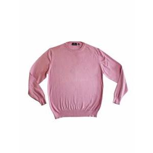 Maglioncino girocollo in cotone pettinato da uomo  rosa 3xl