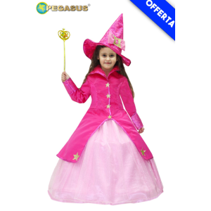 Costume carnevale bambina piccola maga rosa