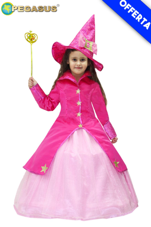 Costume carnevale bambina Piccola Maga rosa