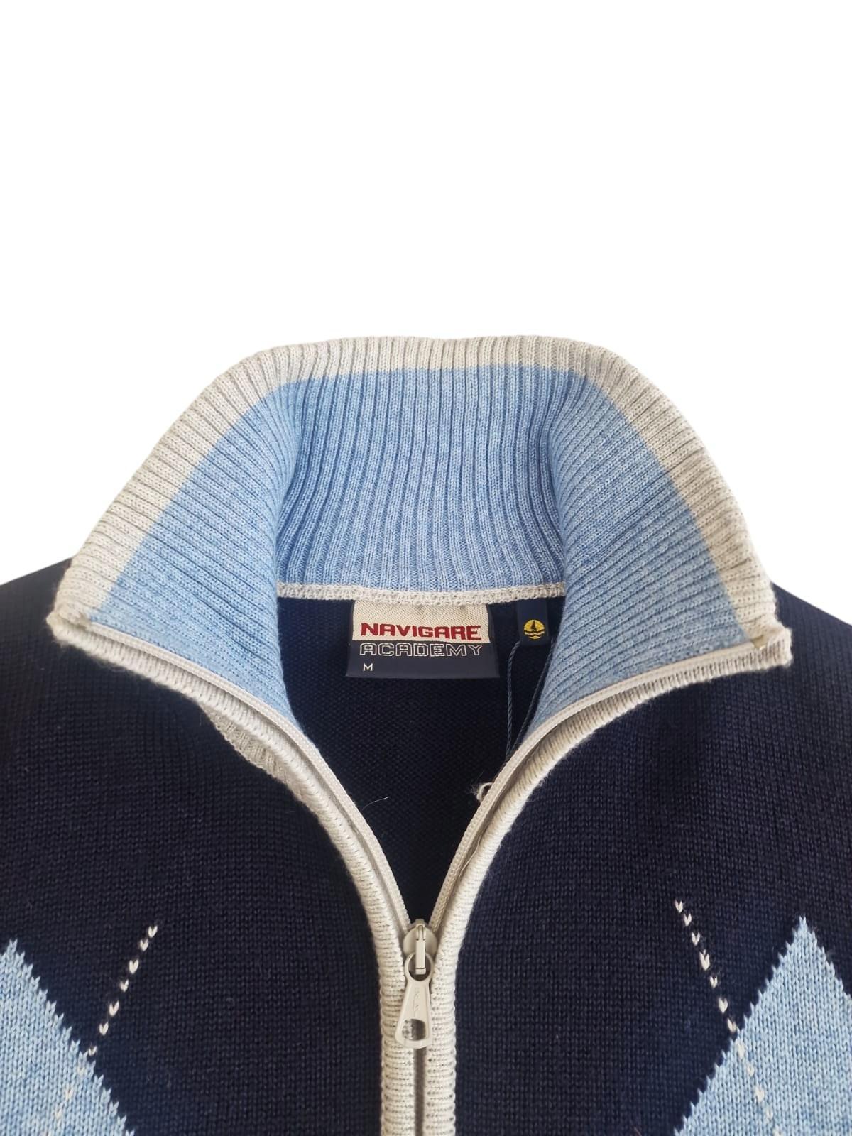 Cardigan uomo misto lana Navigare con zip