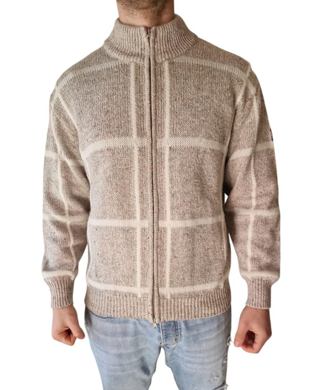 Cardigan uomo misto lana Navigare con zip