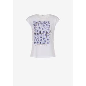 T-shirt d mc interno cotone esterno con stampa mae bianco