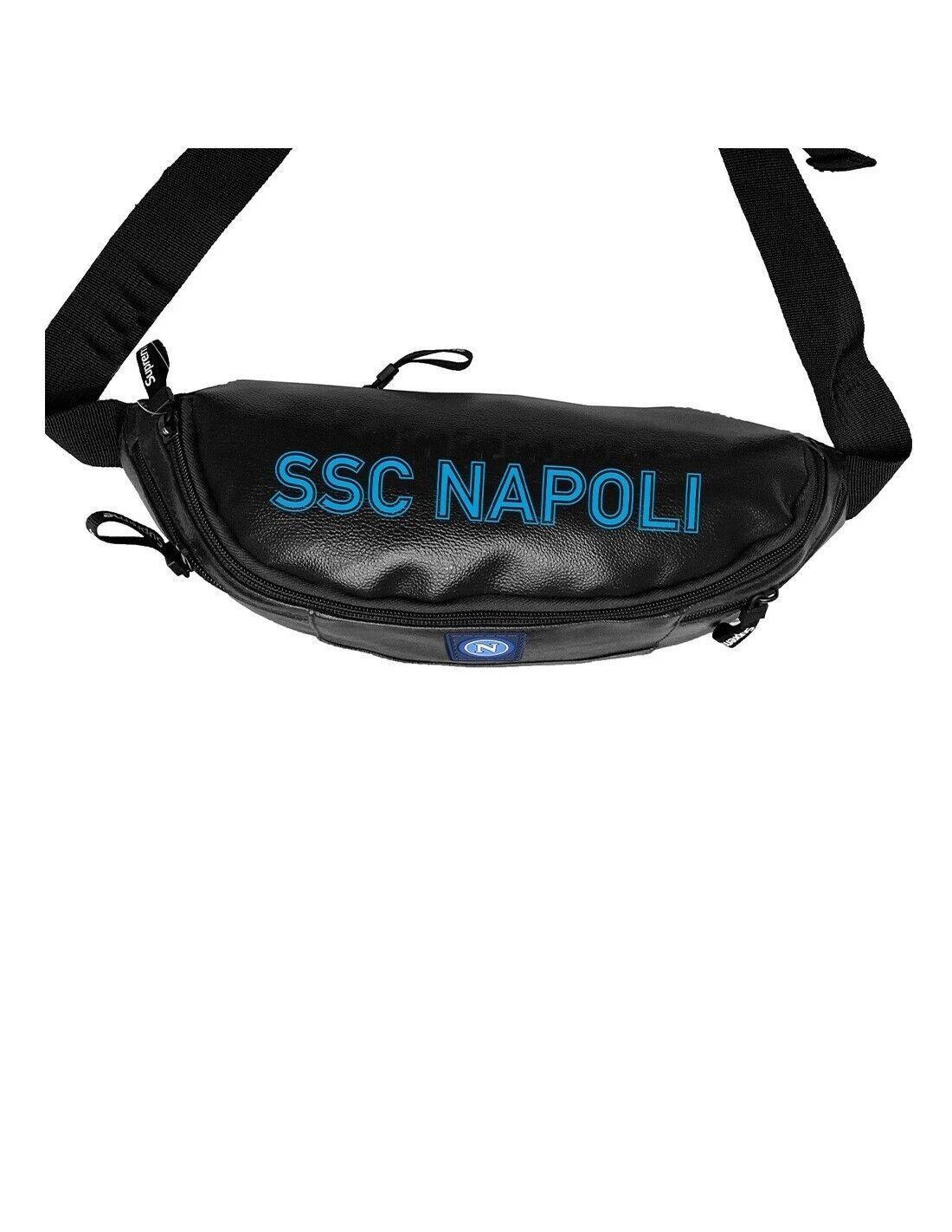 Marsupio Enzo Castellano 121686. Borsello, SSC Napoli, uomo, ecopelle, nero