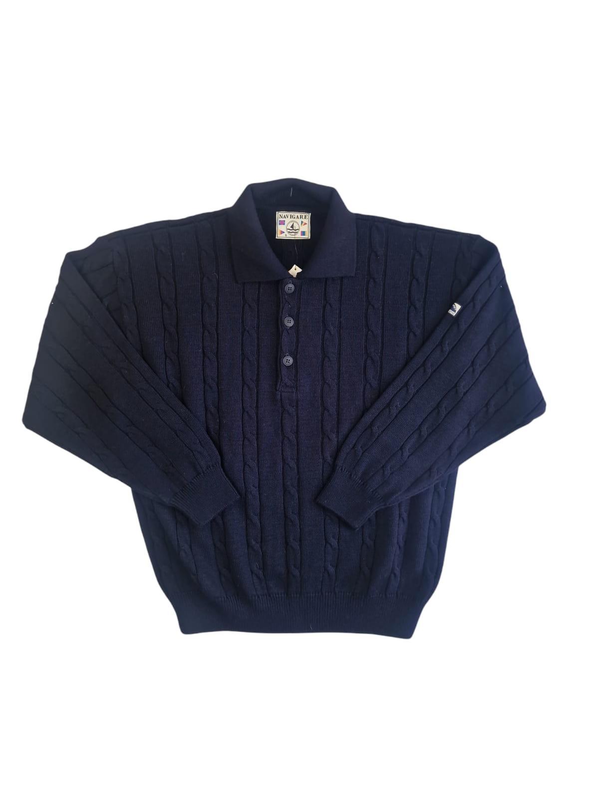 Maglione misto lana da uomo Navigare blu