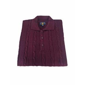 Maglione taglie forti misto lana da uomo  bordeaux