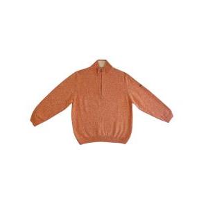 Maglione mezza zip da uomo in misto lana  arancione