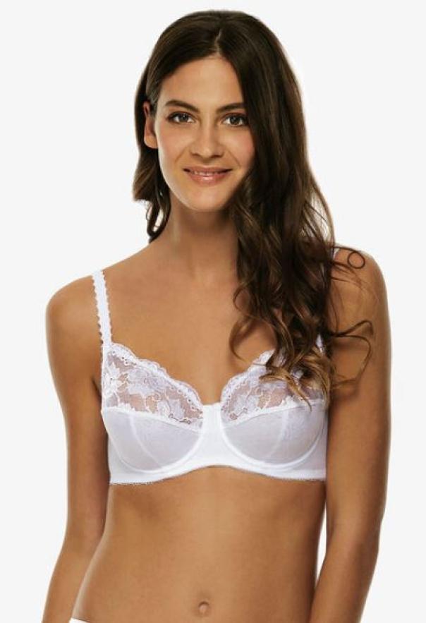 Reggiseno Lovable Exuberance. Con ferretto, bianco ,in pizzo, coppa E