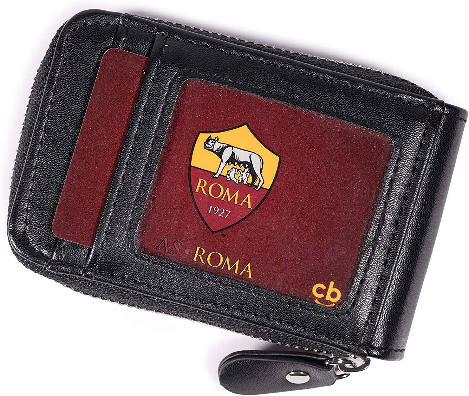 Portacarte AS Roma ecopelle ufficiale unisex nero