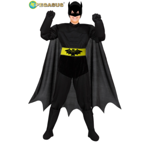 Abito carnevale demone pipistrello (batman) nero