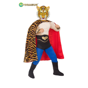 Costume carnevale da bambino uomo tigre con muscoli