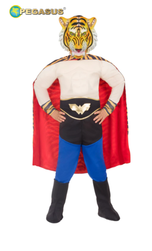 Costume carnevale da bambino Uomo Tigre con muscoli