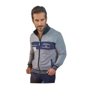 Completo tuta in cotone garzato da uomo  full zip