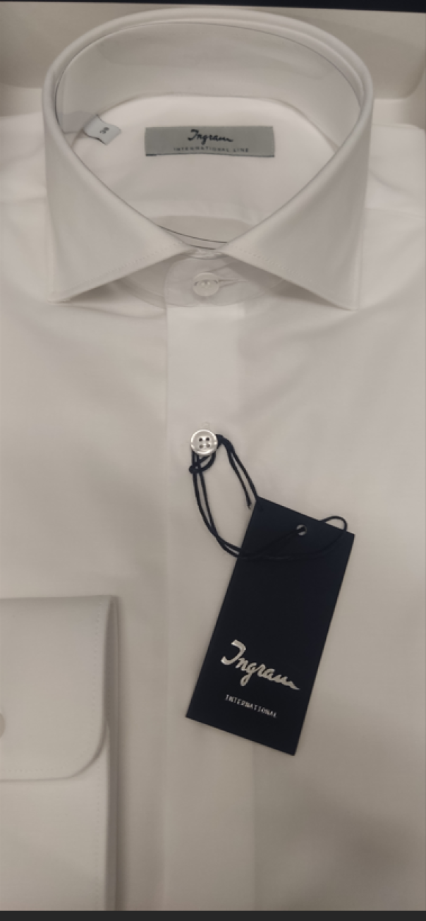 ingram camicia elast slim collo francese ml bianco