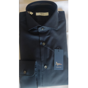 Camicia elast slim collo francese ml blu