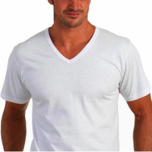 Tris t-shirt v mm cotone bianco