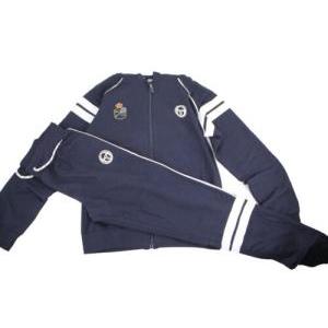 Tuta  da bambino garzata full zip con cappuccio blu