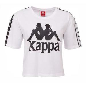 T-shirt corta d logo maxi + banda spalle bianco