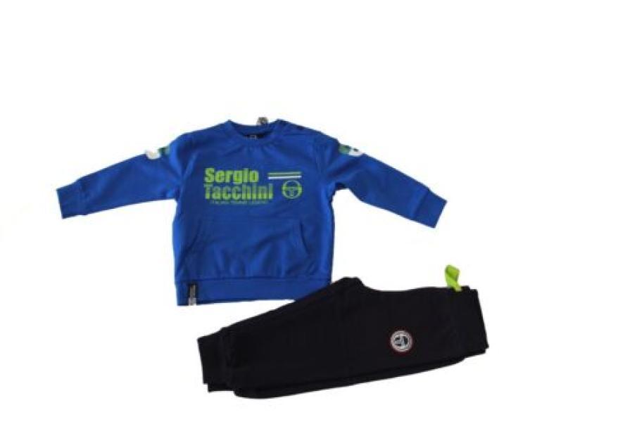 Tuta Sergio tacchini bambino garzata girocollo baby blu royal