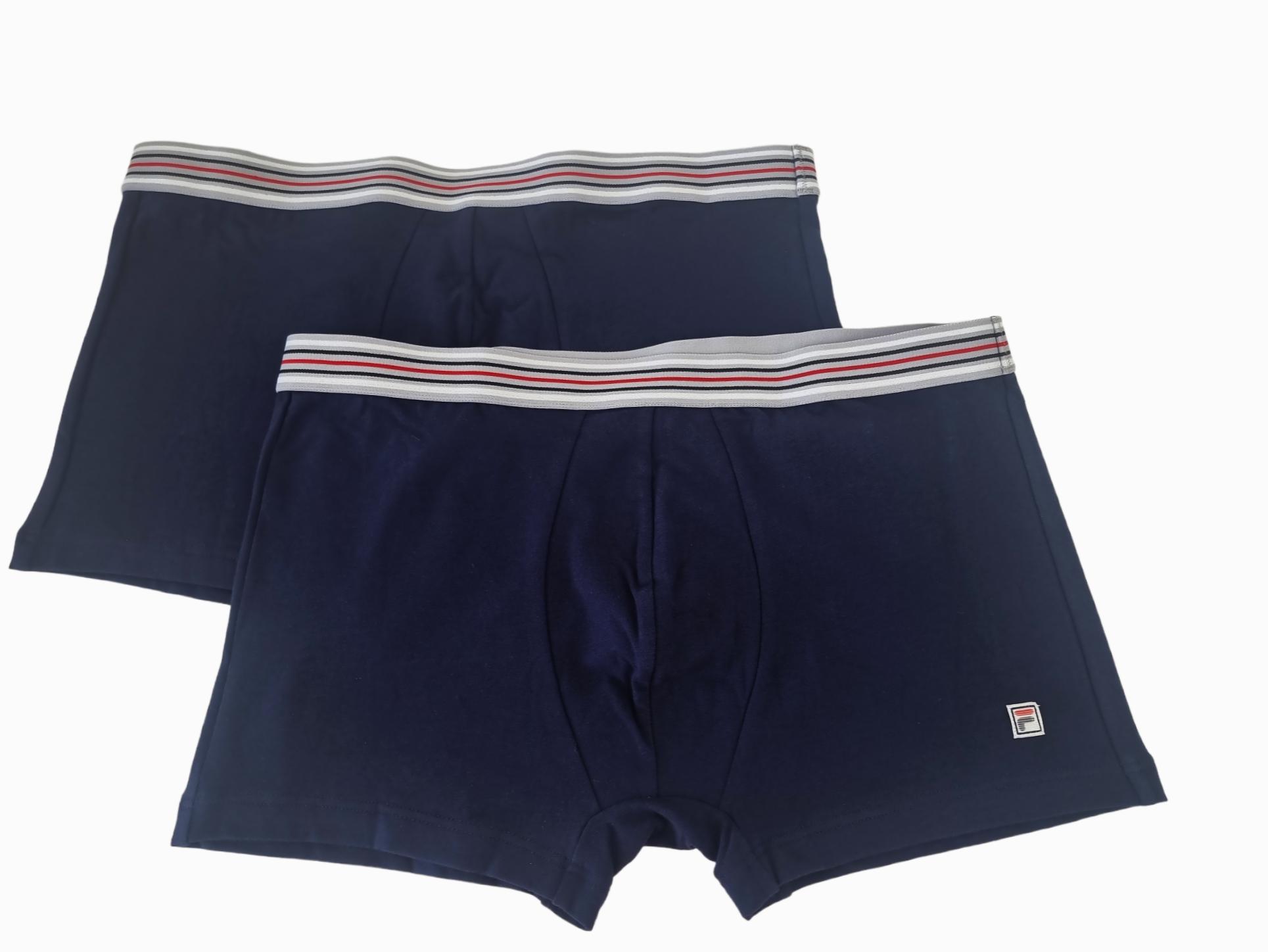 Boxer Fila in cotone da uomo bi-pack blu