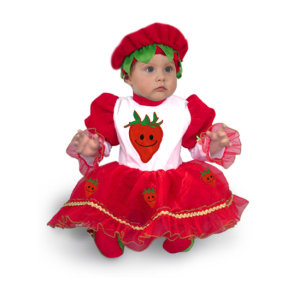 Abito carnevale fragolina baby rosso