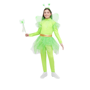 Abito carnevale in busta trilly verde fluo