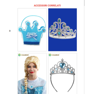 Abito carnevale regina della neve (frozen) busta azzurro