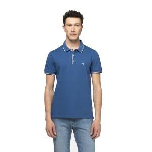 Polo da uomo in cotone  azzurro