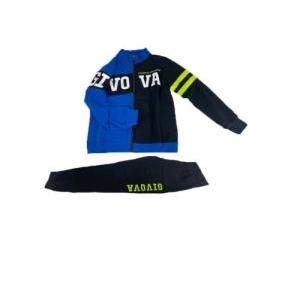 Tuta  bambino garzata full zip colore blu royal