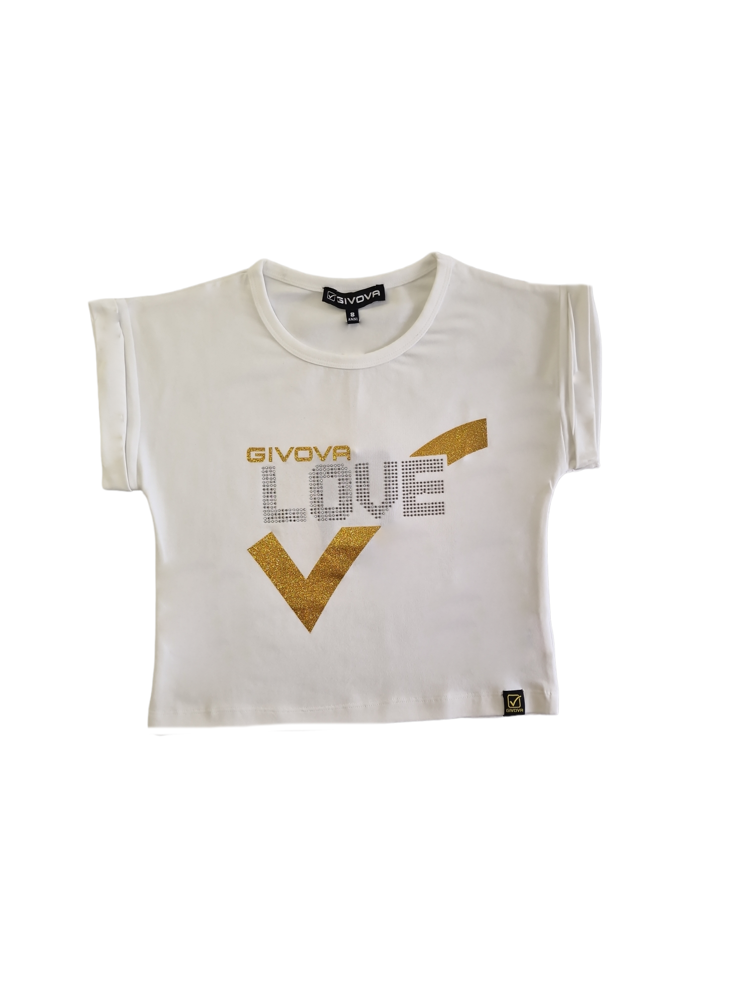 T-shirt crop in cotone da bambina Givova