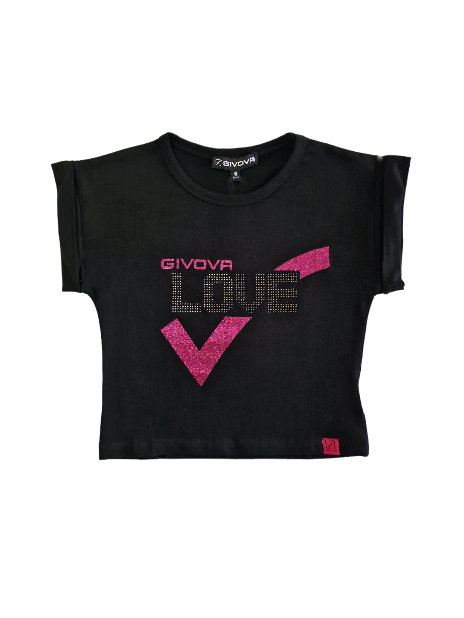 T-shirt crop in cotone da bambina Givova