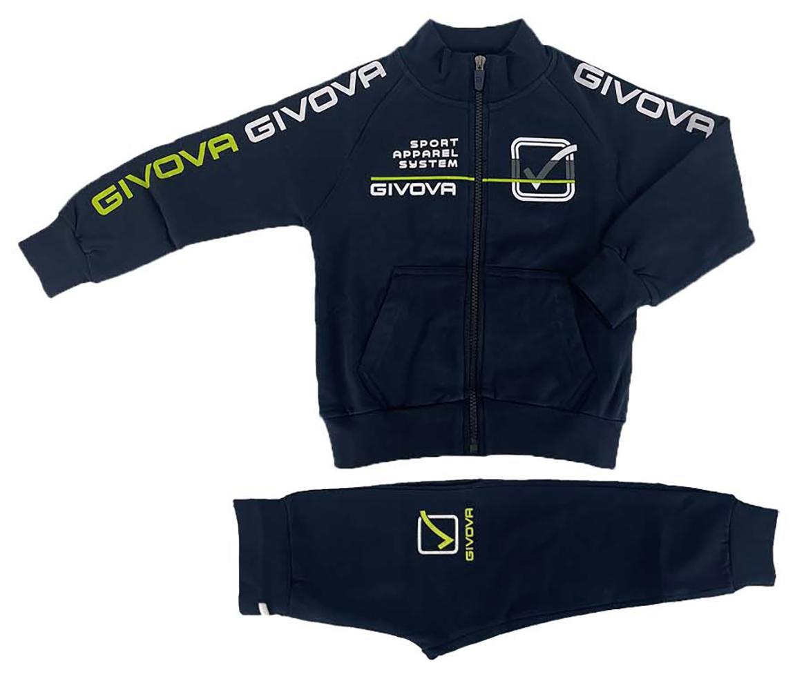 Tuta Givova bambino felpata blu full zip