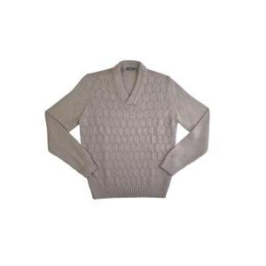 Maglione in misto lana da uomo scollo a v  grigio