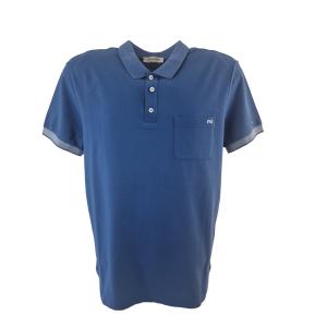 Polo da uomo in cotone  azzurro