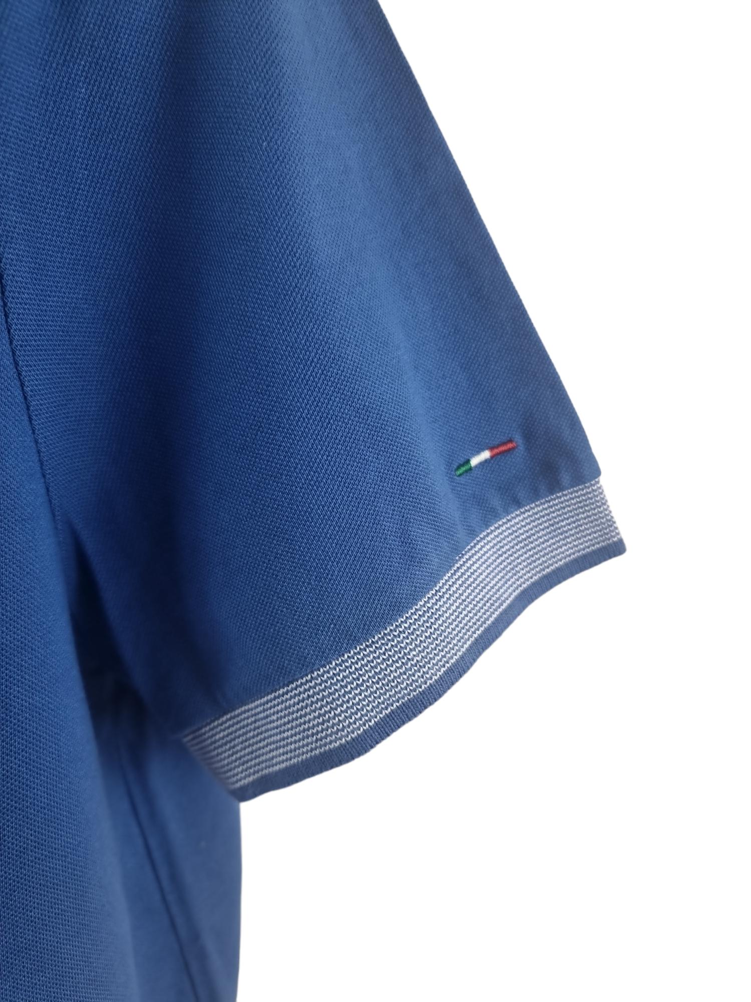 Polo da uomo in cotone Nero Giardini azzurro