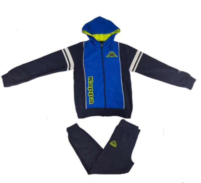 Tuta Robe di Kappa Bambino garzata full  zip con cappuccio blu