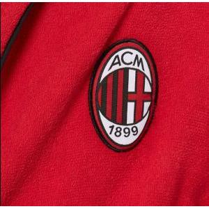 Accappatoio ac milan uomo in spugna 100% cotone rosso con cappuccio