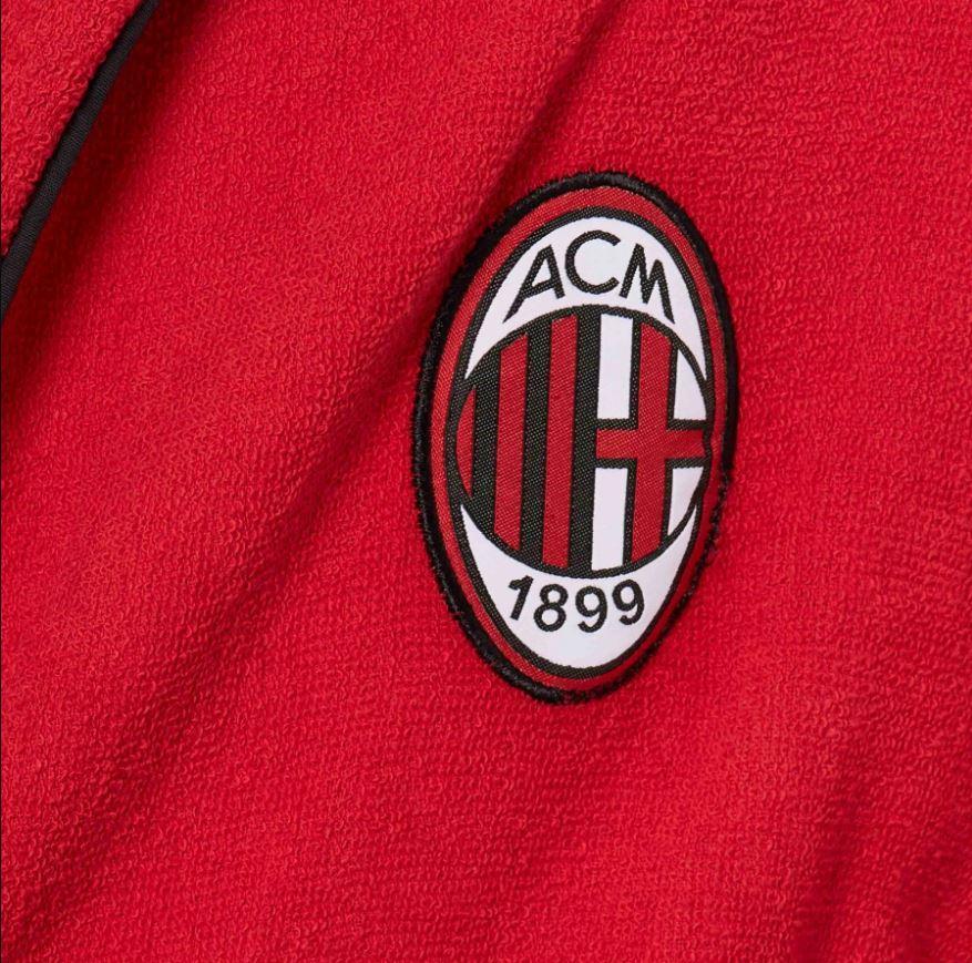 Accappatoio AC Milan Uomo In spugna 100% Cotone Rosso Con cappuccio