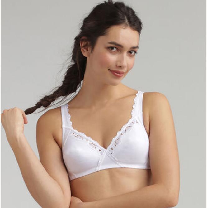 Reggiseno senza ferretto Playtex Cotton Support bianco