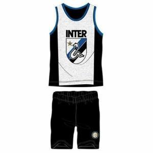 Pigiama f.c. inter da bambino in cotone con canotta spalla larga e pantaloncino corto