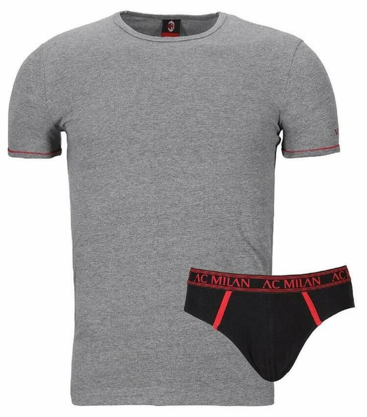 Completo intimo uomo t-shirt e slip compatibile con Milan