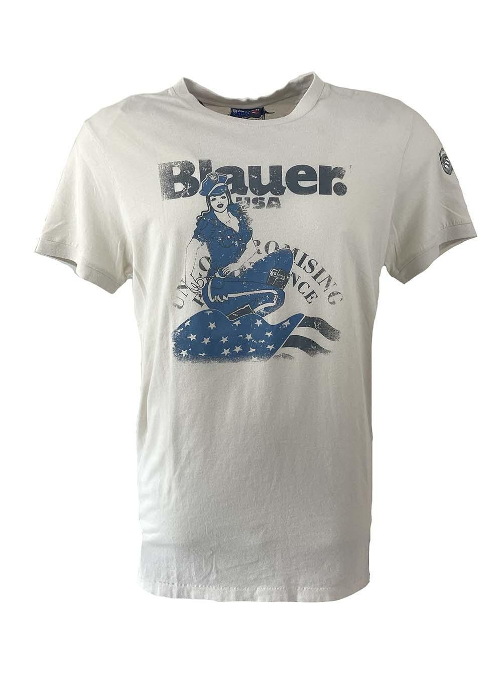 T-shirt Blauer uomo in cotone beige