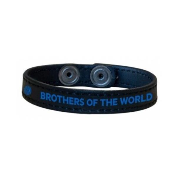 Bracciale FC Inter in cuoio con chiusura con doppio bottone