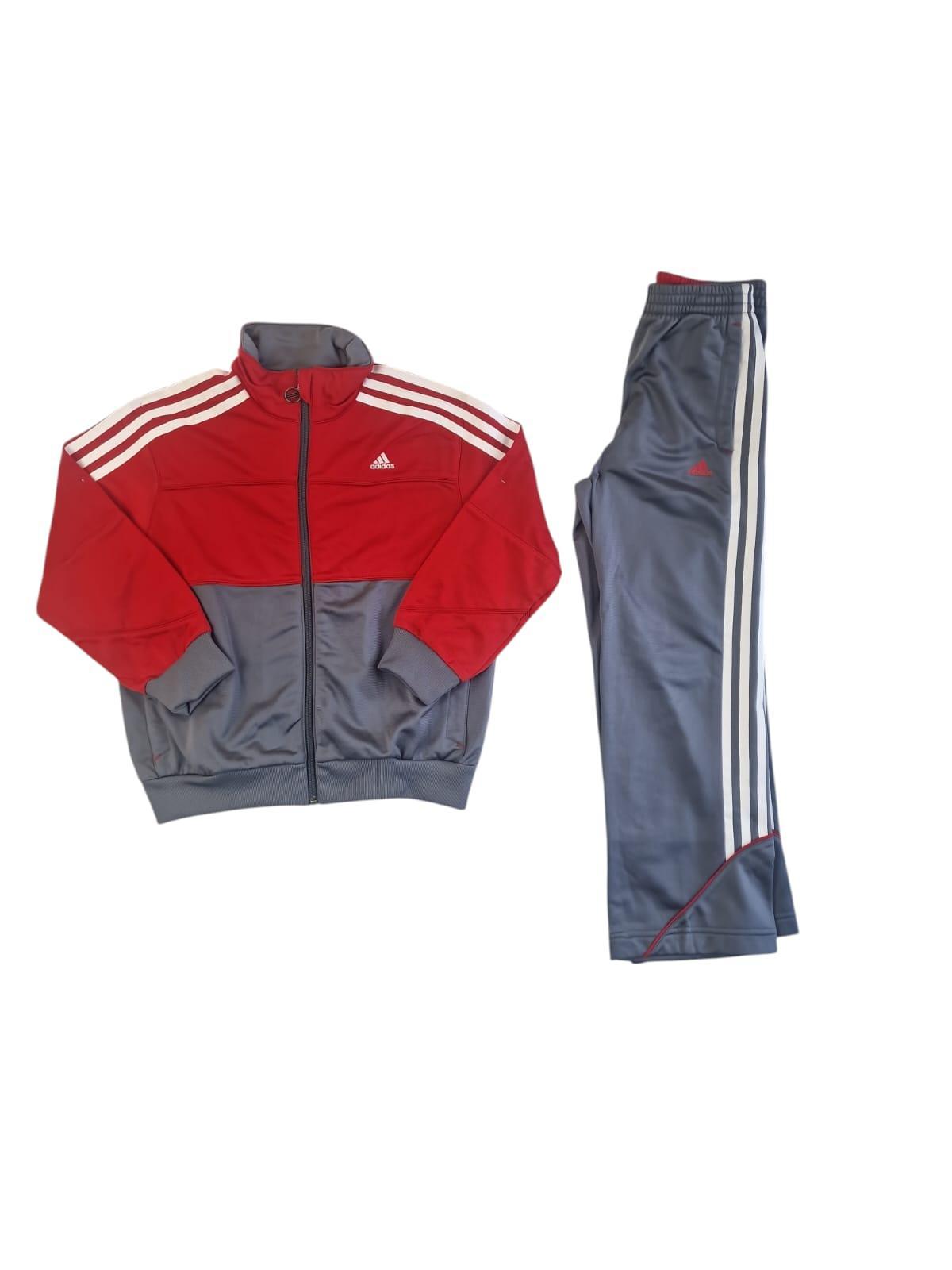 Tuta acetata da bambino Adidas grigio rosso