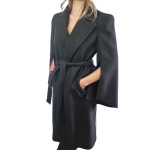 Cappotto lungo donna  stile vestaglia nero