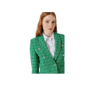 Giacca corta in tweed  verde