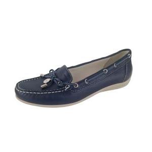 Mocassino da donna in pelle  blu