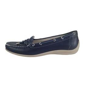 Mocassino da donna in pelle  blu