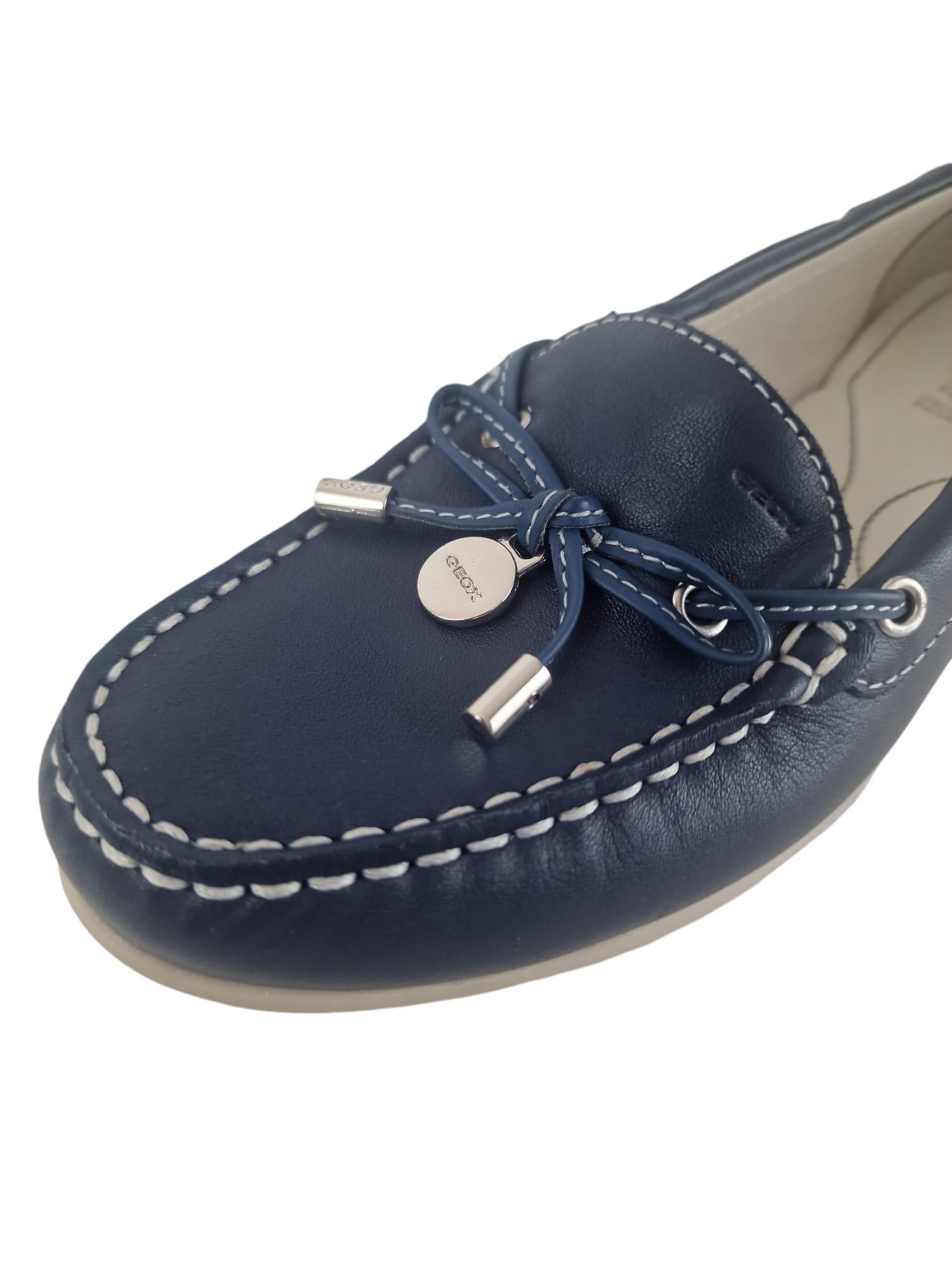 geox mocassino da donna in pelle geox blu