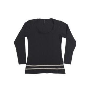 Maglia  girocollo in cotone nero