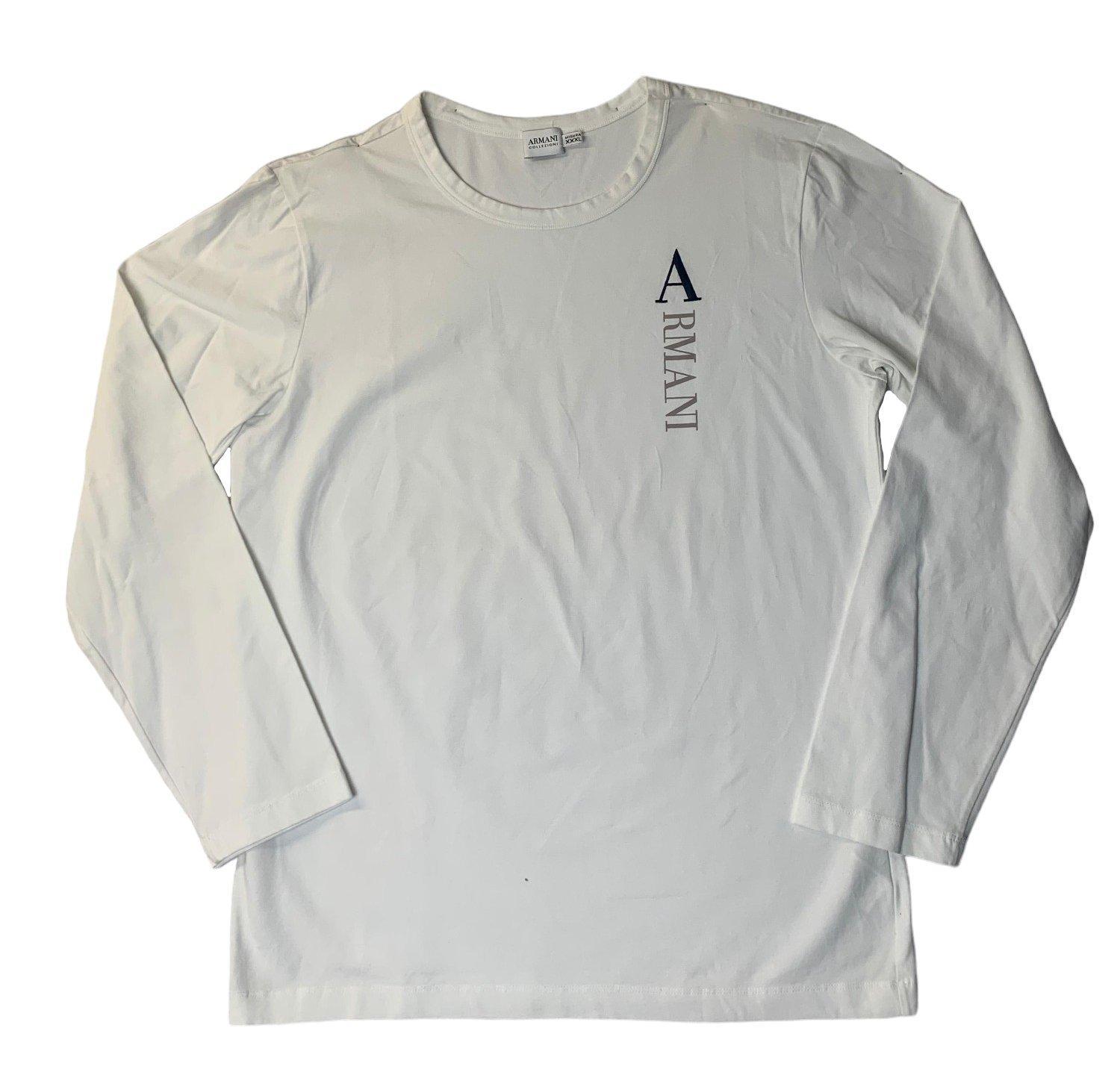 T-shirt Armani manica lunga bianco